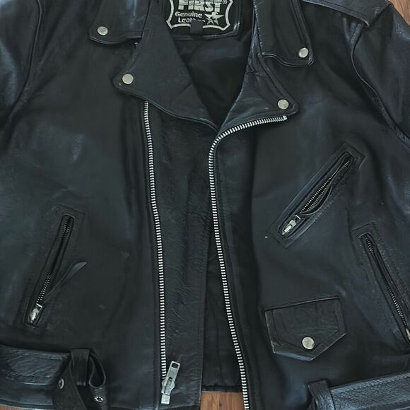 Harley Davidson Black leather Moto jacket. Medium - Picture 8 of 8